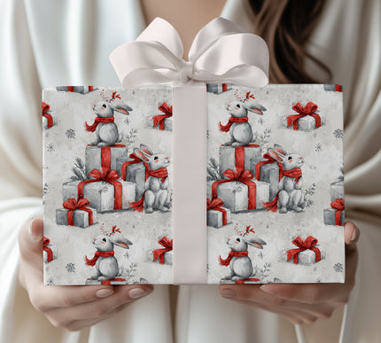 Snowwhisk – Bunny with Scarf Winter Gift Wrapping Paper
