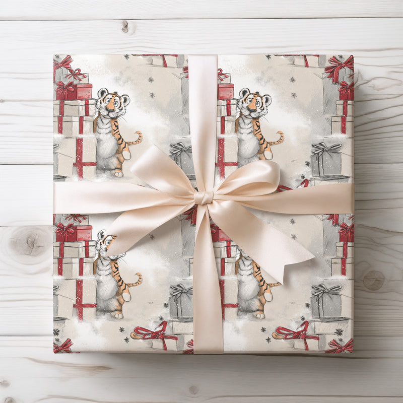 Stripeglow – Tiger Cub by Presents Christmas Wrapping Paper