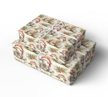 Woolwish – Lamb with Santa Hat Christmas Wrapping Paper