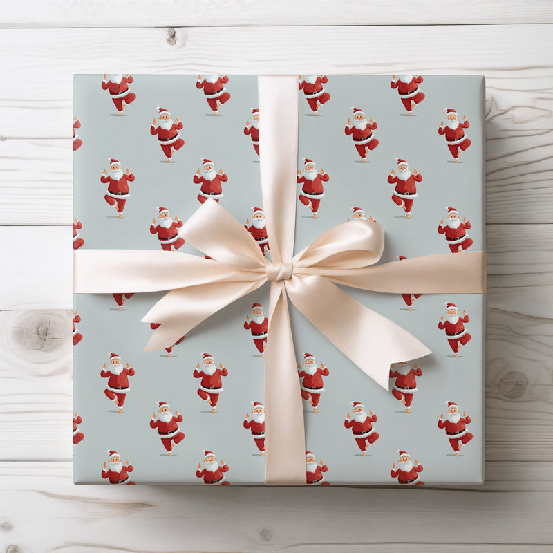 Balance Claus – Yoga Pose Santa Wrapping Paper