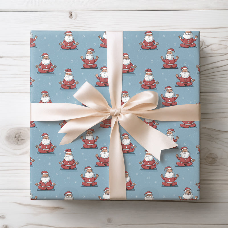 Balance Claus – Yoga Pose Santa Wrapping Paper