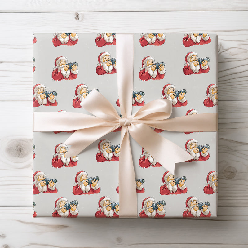 Festive Focus – Santa Taking Photos Wrapping Paper