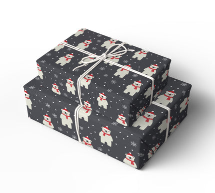 NorthHug – Teddy Bear Christmas Wrapping Paper (Grey)