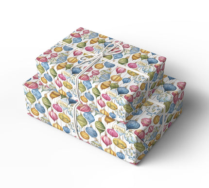 Bauble Bloom – Watercolor Ornament Christmas Wrapping Paper