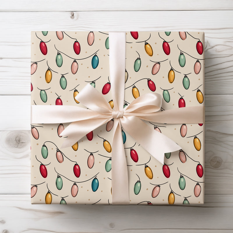 TwinkleGlow – Christmas Lights Wrapping Paper