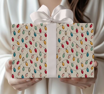 TwinkleGlow – Christmas Lights Wrapping Paper