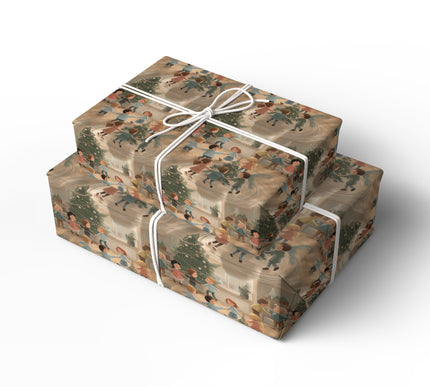 Merrydance – Children Dancing Around the Christmas Tree Wrapping Paper