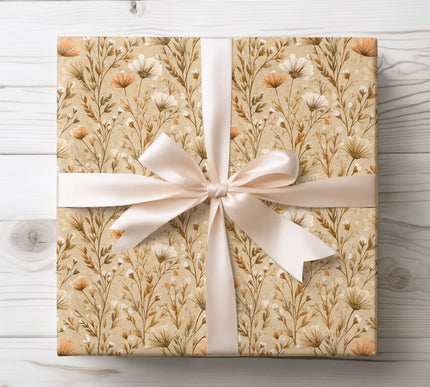 Celebrate nature’s beauty with Autumn Breeze, a kraft paper wrapping design with wild meadow flowers. Perfect for fall weddings, rustic birthdays, and eco-friendly events. 