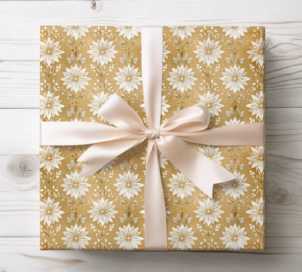 Elegant and timeless, FrostStar features a white poinsettia floral design. Ideal for Christmas, weddings, or winter anniversaries with a refined, floral touch. 