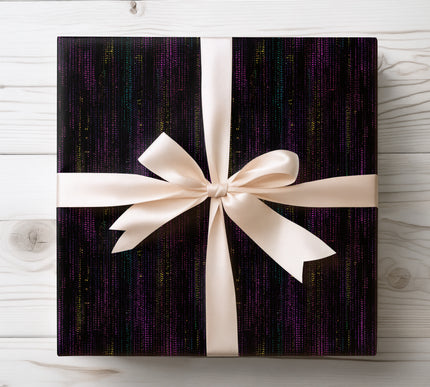 Wrap your gifts with digital flair using DataStream, a cyber-inspired wrapping paper with a sleek matrix design. Perfect for gamers, coders, and sci-fi fans. 