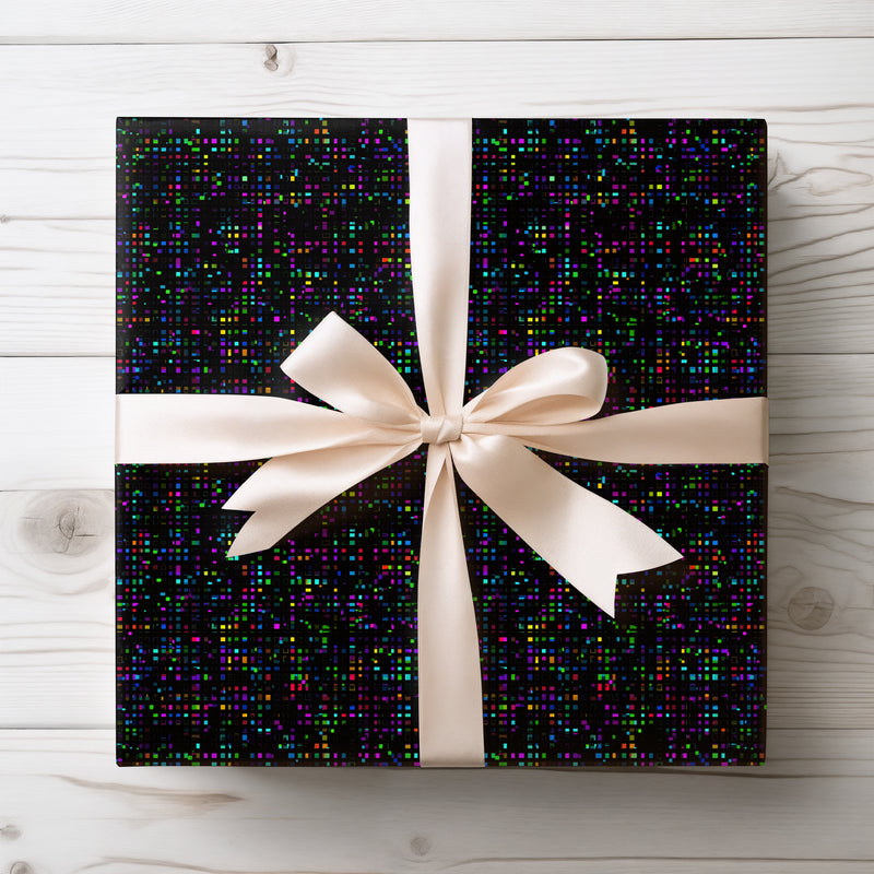 Neon Pulse – Cyber Matrix Grid Wrapping Paper