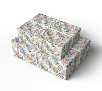 AuroraFlora – Pastel Botanical Bouquet Wrapping Paper