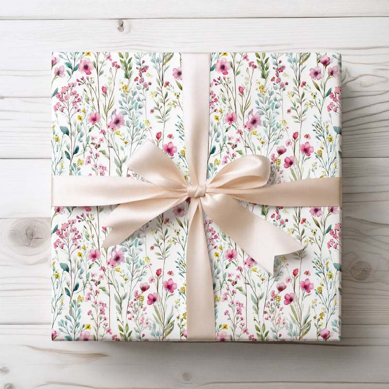 Roselithe – Pink Blossom Garden Watercolor Wrapping Paper