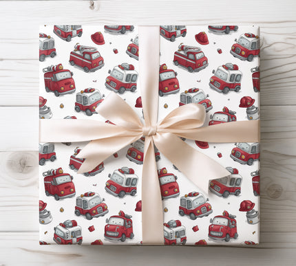 Delight little ones with Blazewheel, a playful cartoon fire truck wrapping paper. Perfect for kids’ birthdays, firefighter-themed parties, or fun gift-giving. 