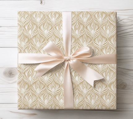 Celebrate rustic elegance with Feathered Frost, a white winter feather motif on kraft wrapping paper. Perfect for eco-friendly holiday wrapping, rustic weddings, or natural-inspired gifting. 