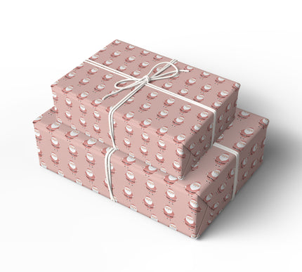 JollyBlush – Cute Santa Claus on Blush Pink Wrapping Paper