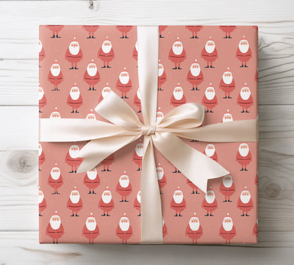 Keep it chic and festive with MerryRustic, a minimalist Santa Claus design on soft pink wrapping paper. Perfect for modern holiday gifting, children’s presents, or stylish seasonal décor. 