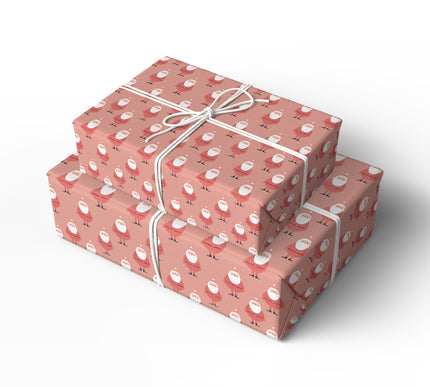 MerryRustic – Minimal Santa Claus on Pink Christmas Wrapping Paper