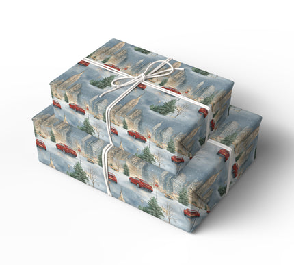 Midtown Noel – Snowy Manhattan Street Wrapping Paper