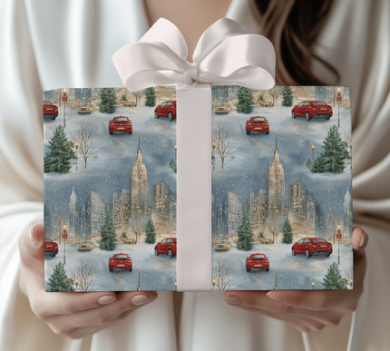 Midtown Noel – Snowy Manhattan Street Wrapping Paper
