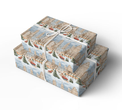 Holiday Avenue – Vintage NYC Snow Road Wrapping Paper