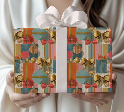 GildedParcel – Luxe Retro Bow & Gift Box Wrapping Paper