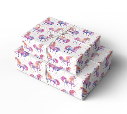 Starlight Mane – Watercolor Pastel Unicorn Wrapping Paper