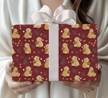 Hearthpaws – Whimsical Capybara Holiday Gift Wrap