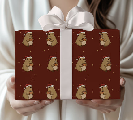 Nutshire – Festive Capybara Christmas Wrapping Paper