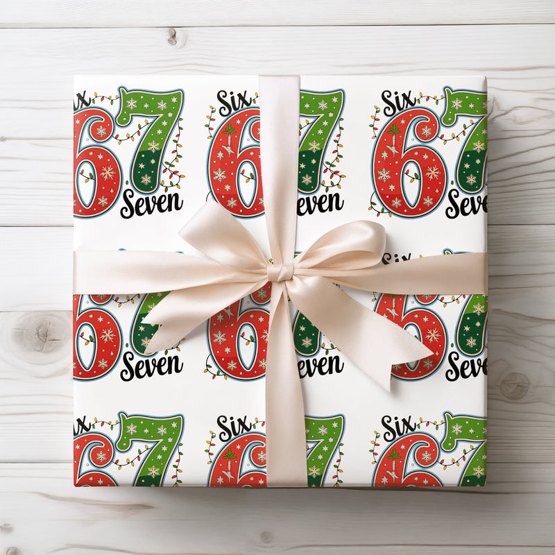 BlitzenDigits – Whimsical Christmas 6 7 Numbers Wrapping paper