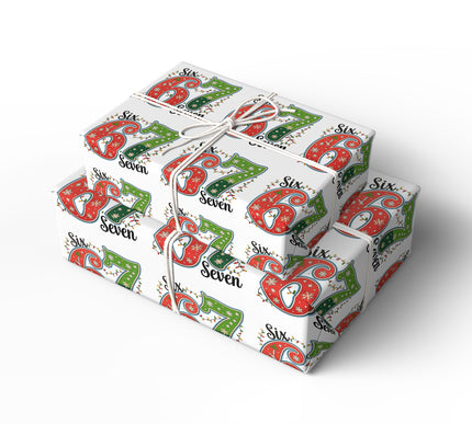 BlitzenDigits – Whimsical Christmas 6 7 Numbers Wrapping paper