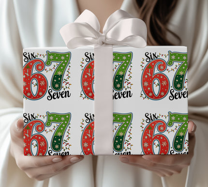 BlitzenDigits – Whimsical Christmas 6 7 Numbers Wrapping paper