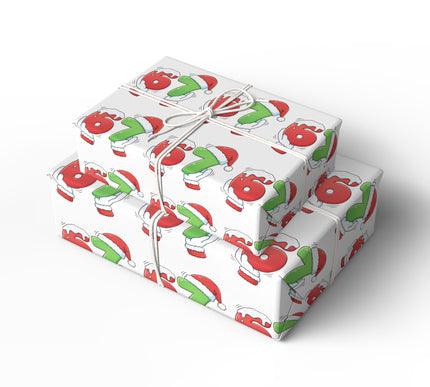 Frostjolly – Cute Santa 6 7 Number Christmas Wrapping paper