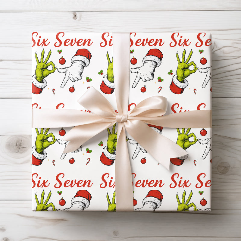 Grimwink – Funny Christmas Six Seven Hand Gesture Wrapping paper