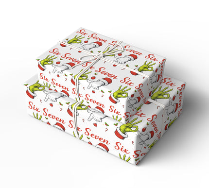 Grimwink – Funny Christmas Six Seven Hand Gesture Wrapping paper