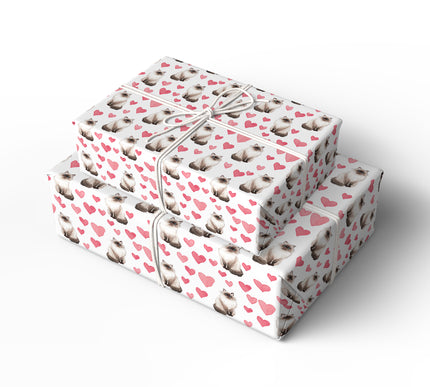 Fluffwhisker Courtship – ragdoll cat valentine wrapping paper
