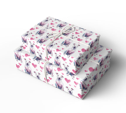 Tenderpup Bloom – White Pit Bull Hearts wrapping paper