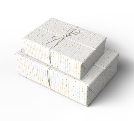 Goldenfall Strings – Gold Vertical Heart Lines wrapping paper