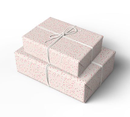 Heartstrings Fall – Seamless Vertical Red Heart Lines on Beige Background wrapping paper