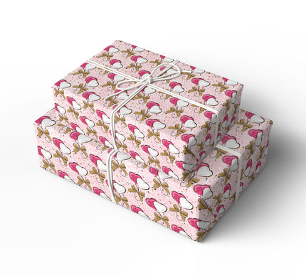 Gilded Hearts Duo – Glitter Heart Balloons wrapping paper