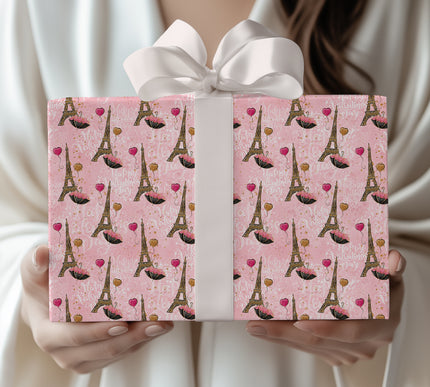 Parisheart Reverie – Eiffel Tower Valentine wrapping paper