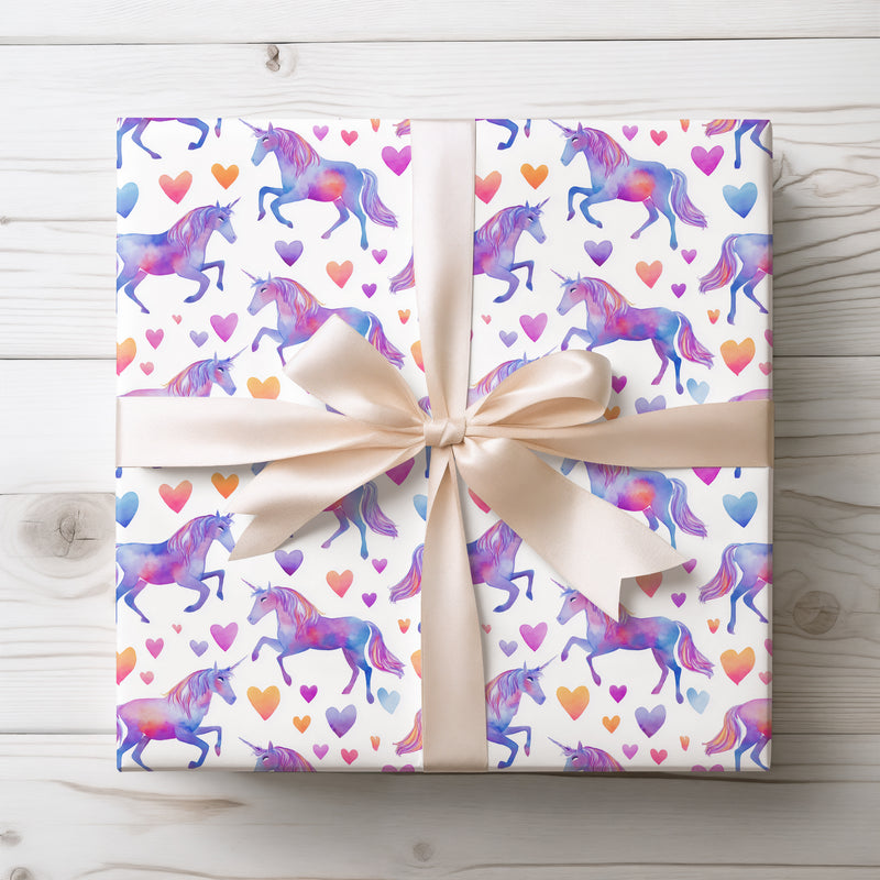 Dreamhoof – Colorful Unicorn Valentine wrapping paper