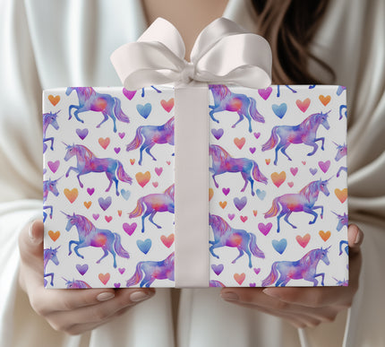 Dreamhoof – Colorful Unicorn Valentine wrapping paper