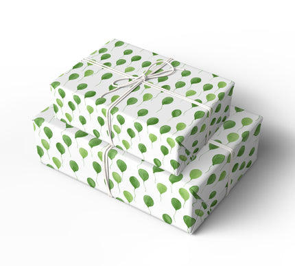 Verdant Float – Watercolor Green Balloons wrapping paper