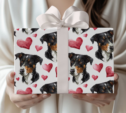 Alpineheart Charm – Appenzeller Sennenhunde Dog Hearts wrapping paper