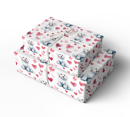 Alpineheart Comfort – Bernese Mountain Dog watercolor hearts wrapping paper