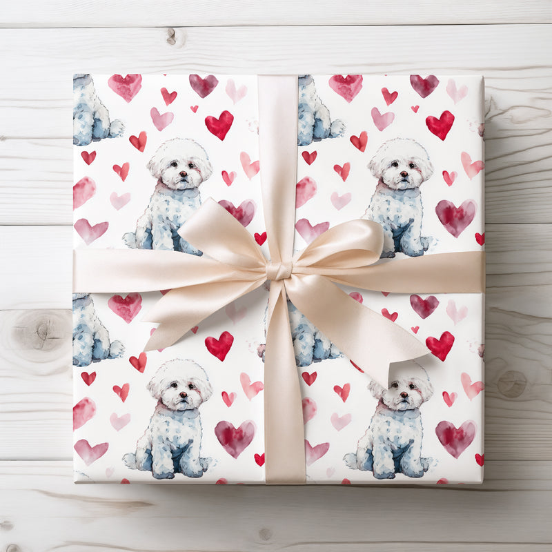Alpineheart Comfort – Bernese Mountain Dog watercolor hearts wrapping paper