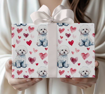 Alpineheart Comfort – Bernese Mountain Dog watercolor hearts wrapping paper