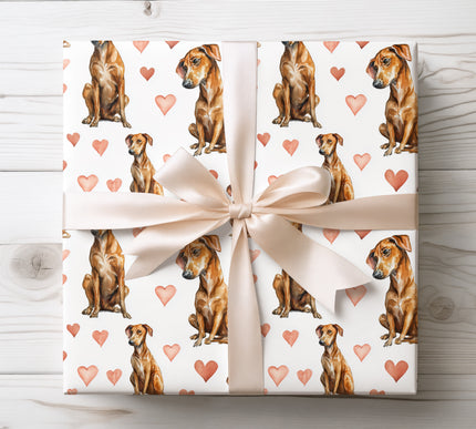 Beautiful Azawakh wrapping paper with a graceful watercolor Azawakh pattern and warm heart motifs. Perfect for dog lovers, pet parents, romantic gifting, and elegant dog breed-themed wrapping. Seamless watercolor wrapping paper with a minimalist white background. 