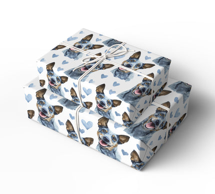 Bluejoy Meadow – Blue Lacy Love Hearts wrapping paper